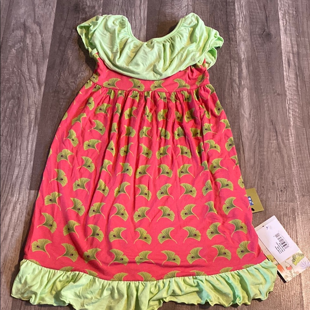 Vibrant Pink and Green Dress